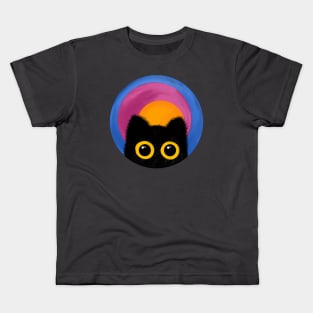 Cute Black Cat Kids T-Shirt